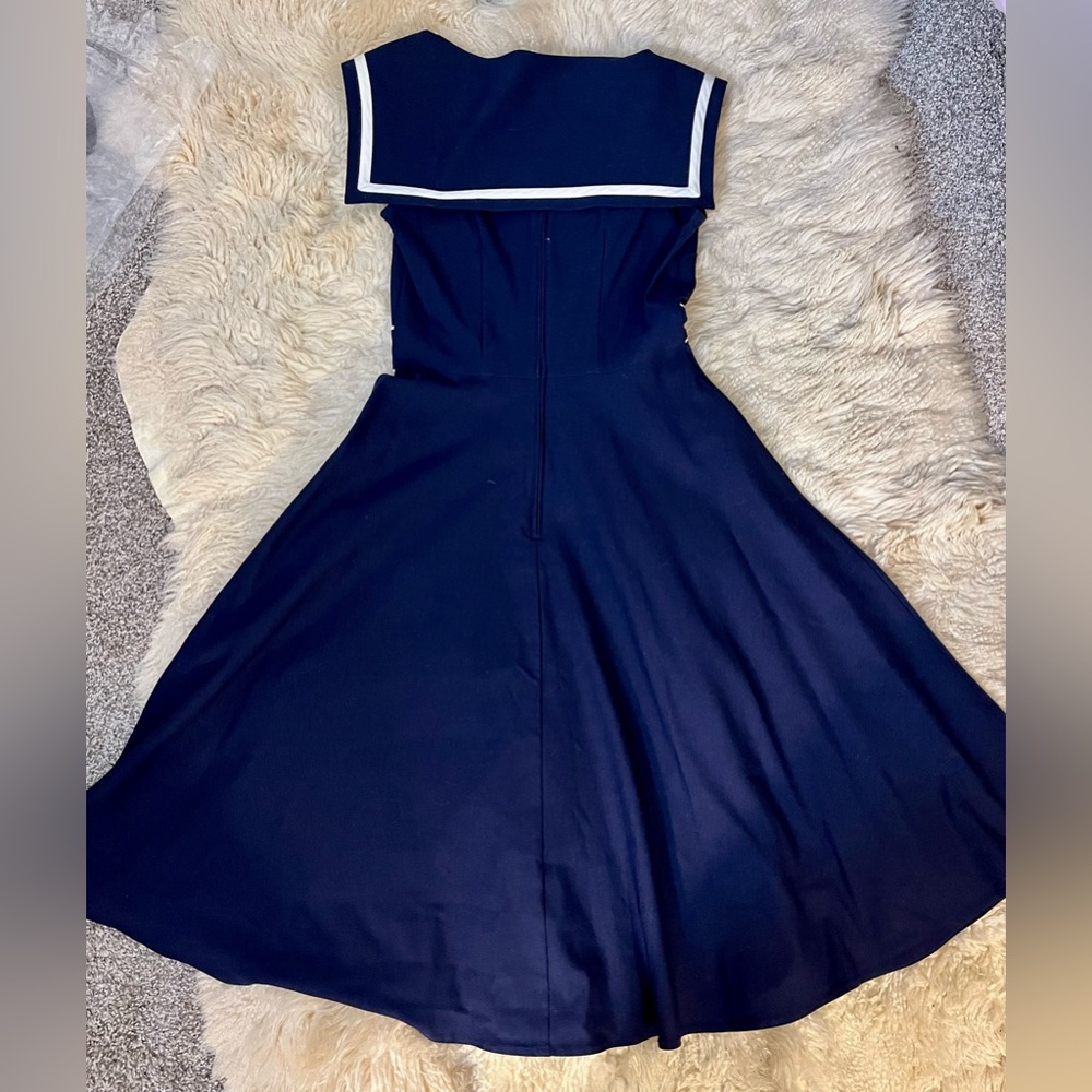 Stop Staring by Alicia Estrada - Navy Sailor Dress - size small - Vintage Retro - Picture 4 of 6